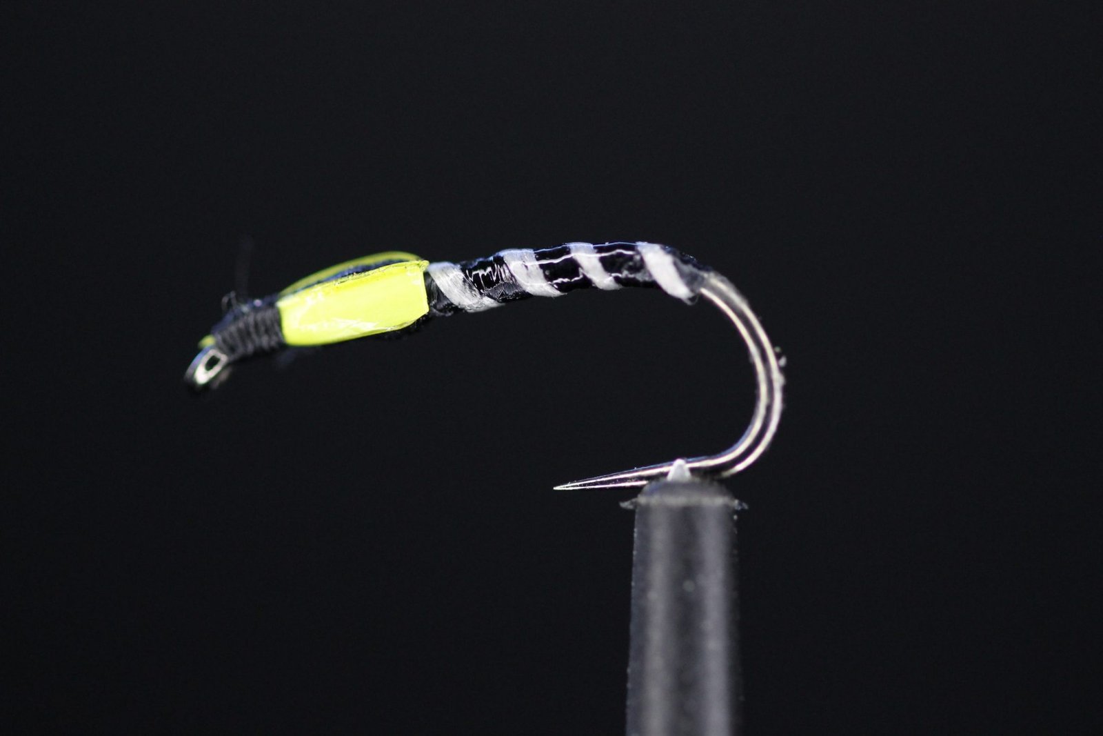 Black Buzzer Yellow Cheek White Rib Trout Flies Direct