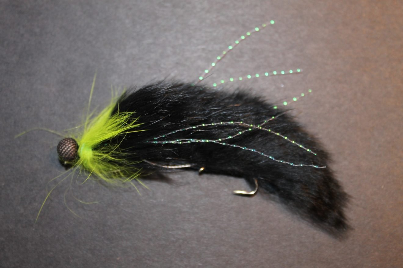 Black and Green Booby Snake Two Hooks Trout Flies Direct